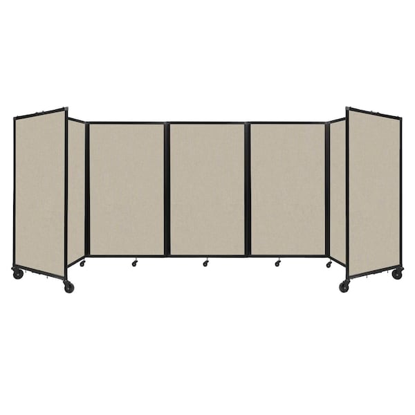 Room Divider 360 Folding Portable Partition 14" x 5' Sand Fabric